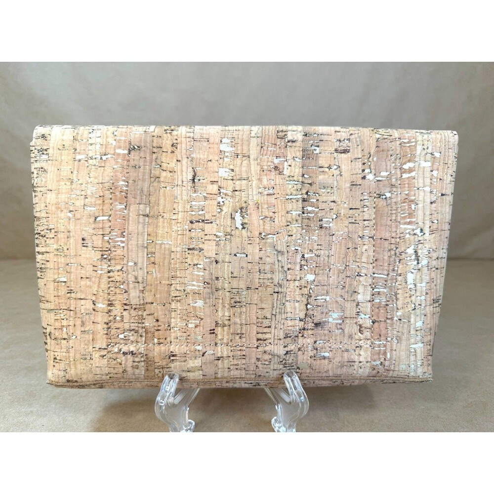 JNB/J. Crew Natural Cork Envelope Clutch Purse, Eco-Friendly & Chic - Picture 2 of 11